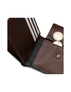 Men'S Leather Wallets^MONPIEL Large American Wallet With Stamped Wallet Black