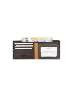 Men'S Leather Wallets^MONPIEL Large American Wallet With Color Stripes Brown