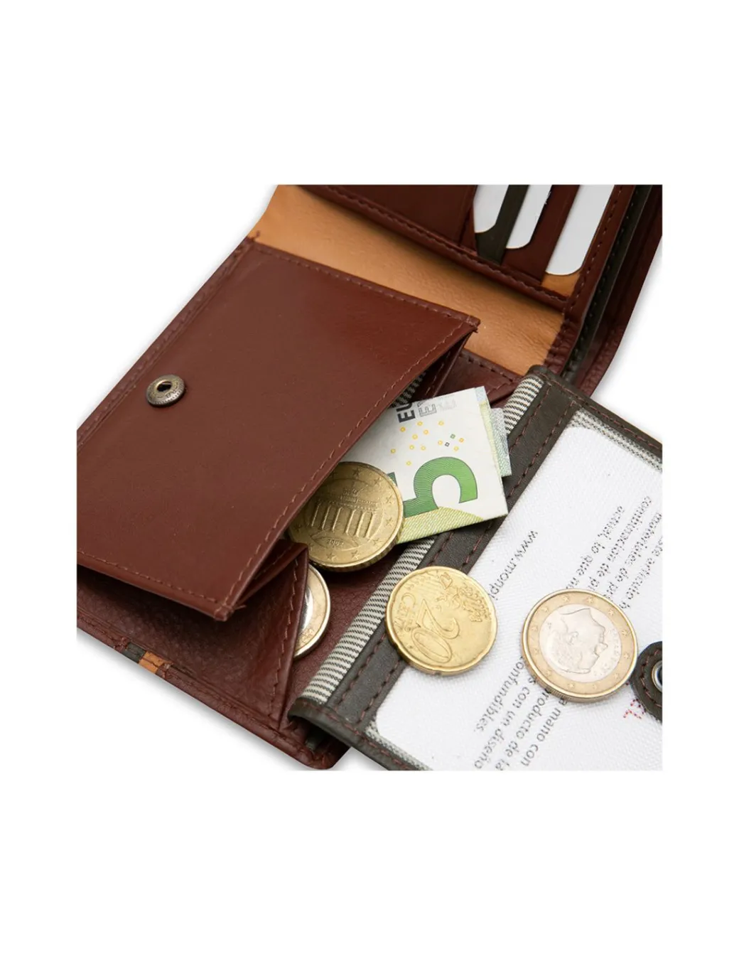 Men'S Leather Wallets^MONPIEL Large American Wallet With Color Stripes Havana