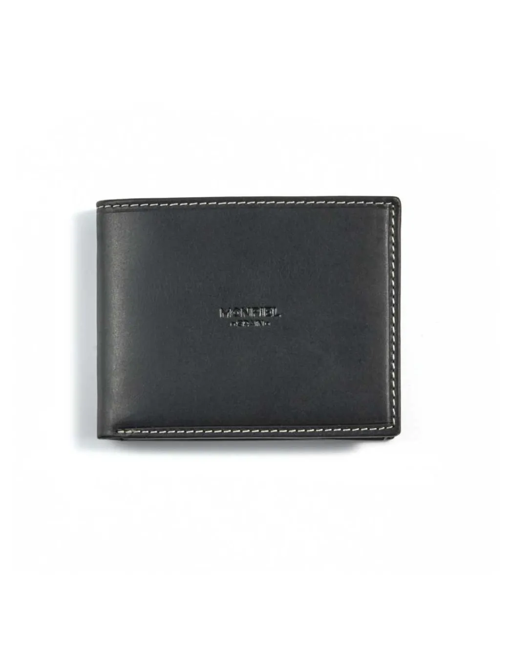 Men'S Leather Wallets^MONPIEL Large American With Central Logo And Purse Inside Black