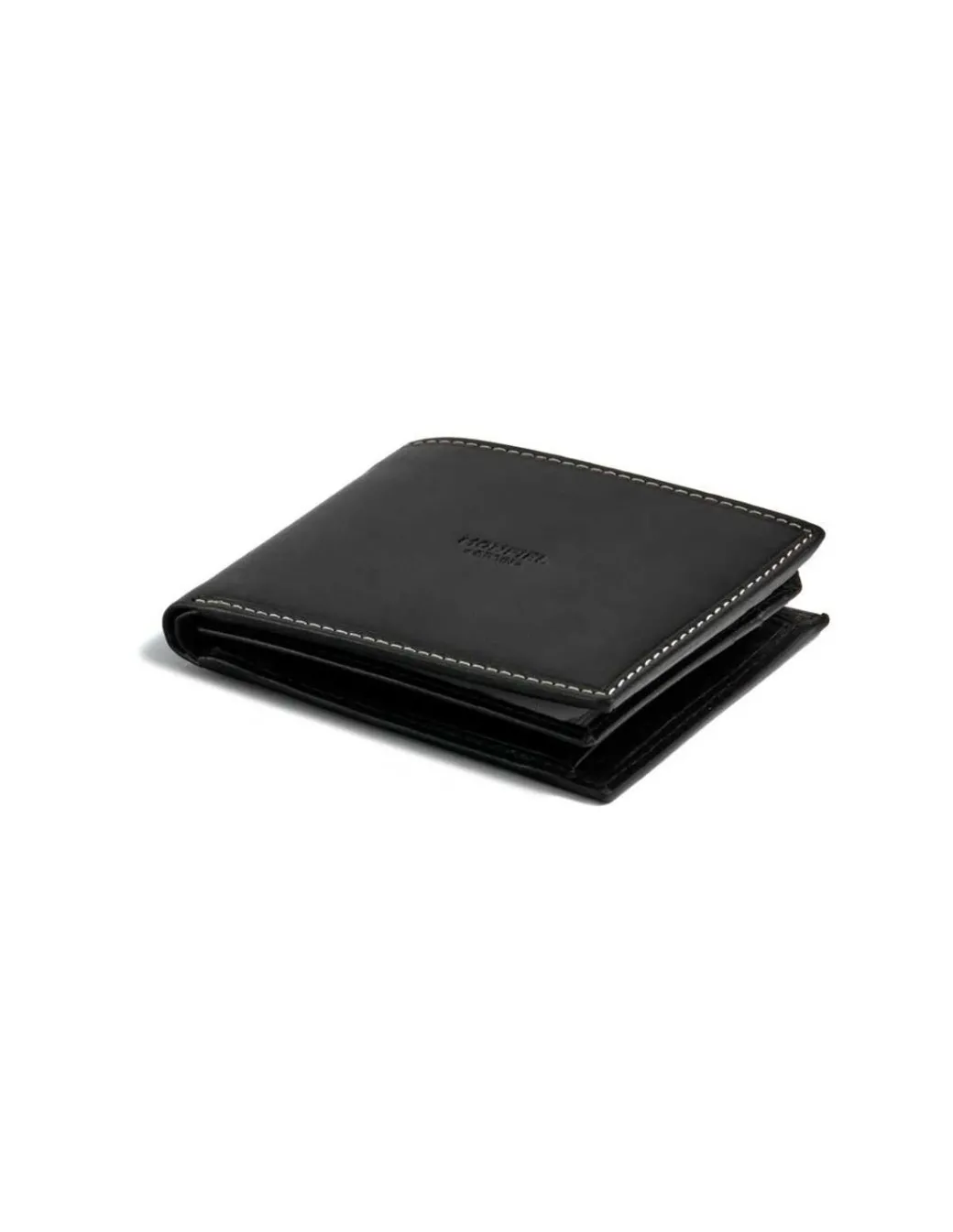 Men'S Leather Wallets^MONPIEL Large American With Central Logo And Purse Inside Black