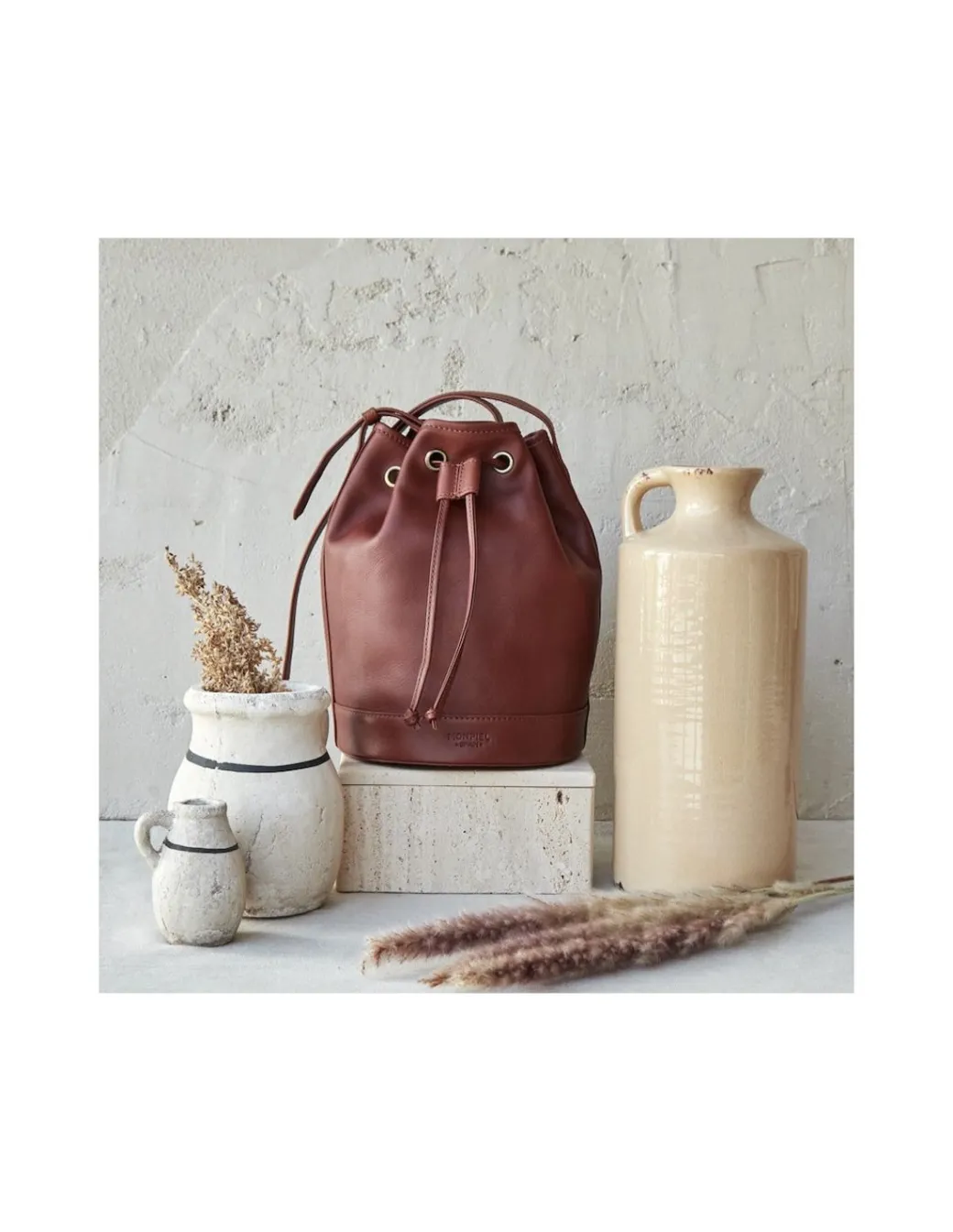 Women'S Leather Bag^MONPIEL Large Bucket Bag Leather