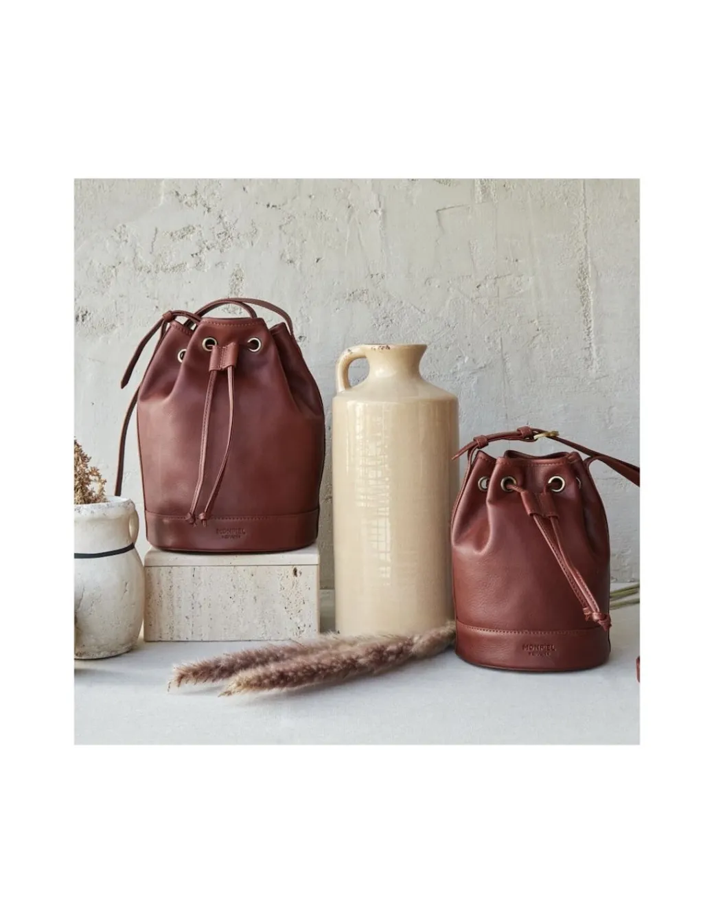 Women'S Leather Bag^MONPIEL Large Bucket Bag Leather