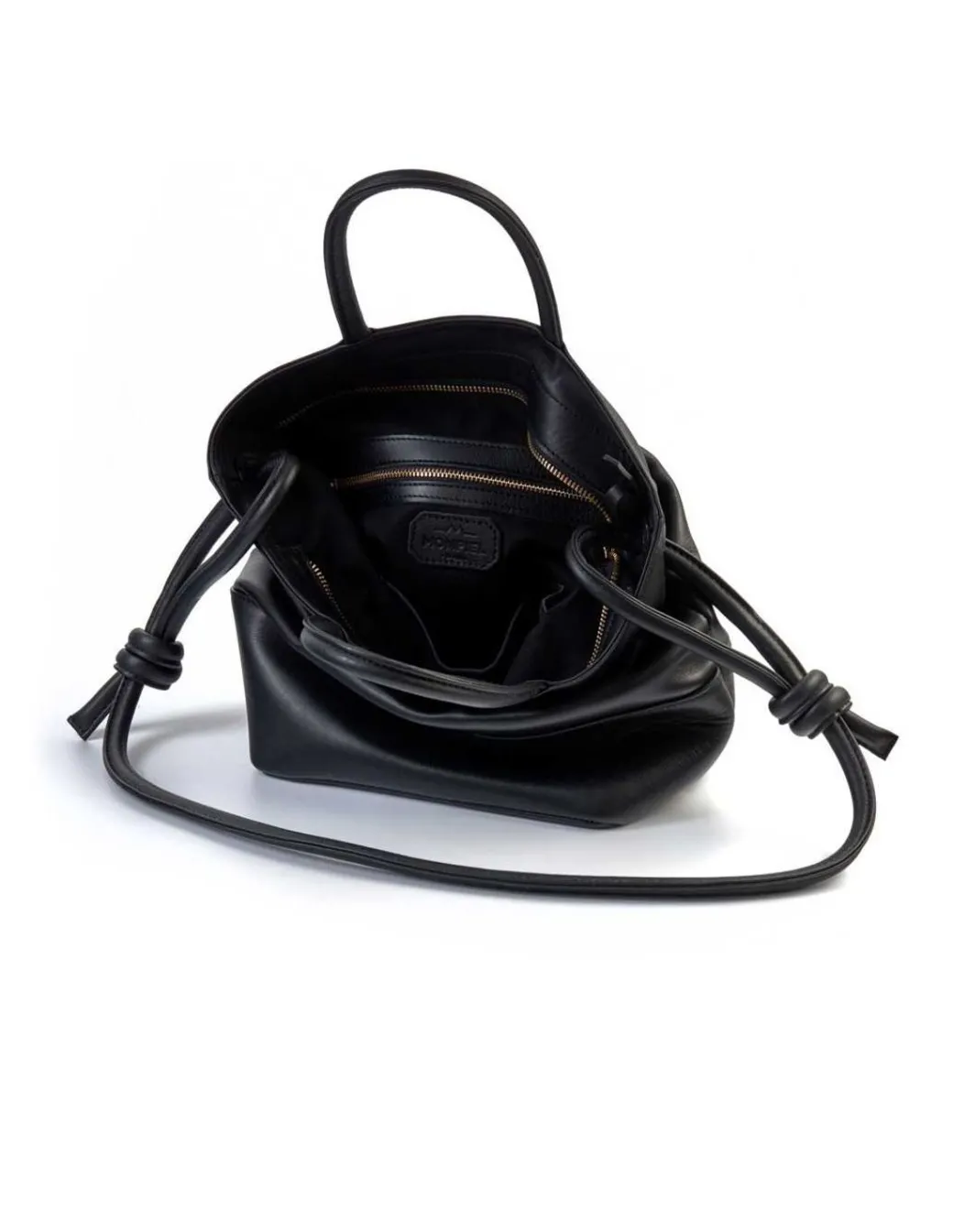 Women'S Leather Bag^MONPIEL Large Hobo Bag Knots Black