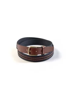 Men'S Leather Belts^MONPIEL Leather & Canvas Belt Navy