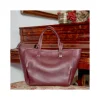 Women'S Leather Bag^MONPIEL Leather Basket Bag Maroon