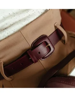 Women'S Leather Belts^MONPIEL Leather Belt Woman With Buckle Leather Burgundy