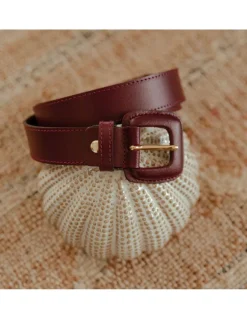 Women'S Leather Belts^MONPIEL Leather Belt Woman With Buckle Leather Burgundy