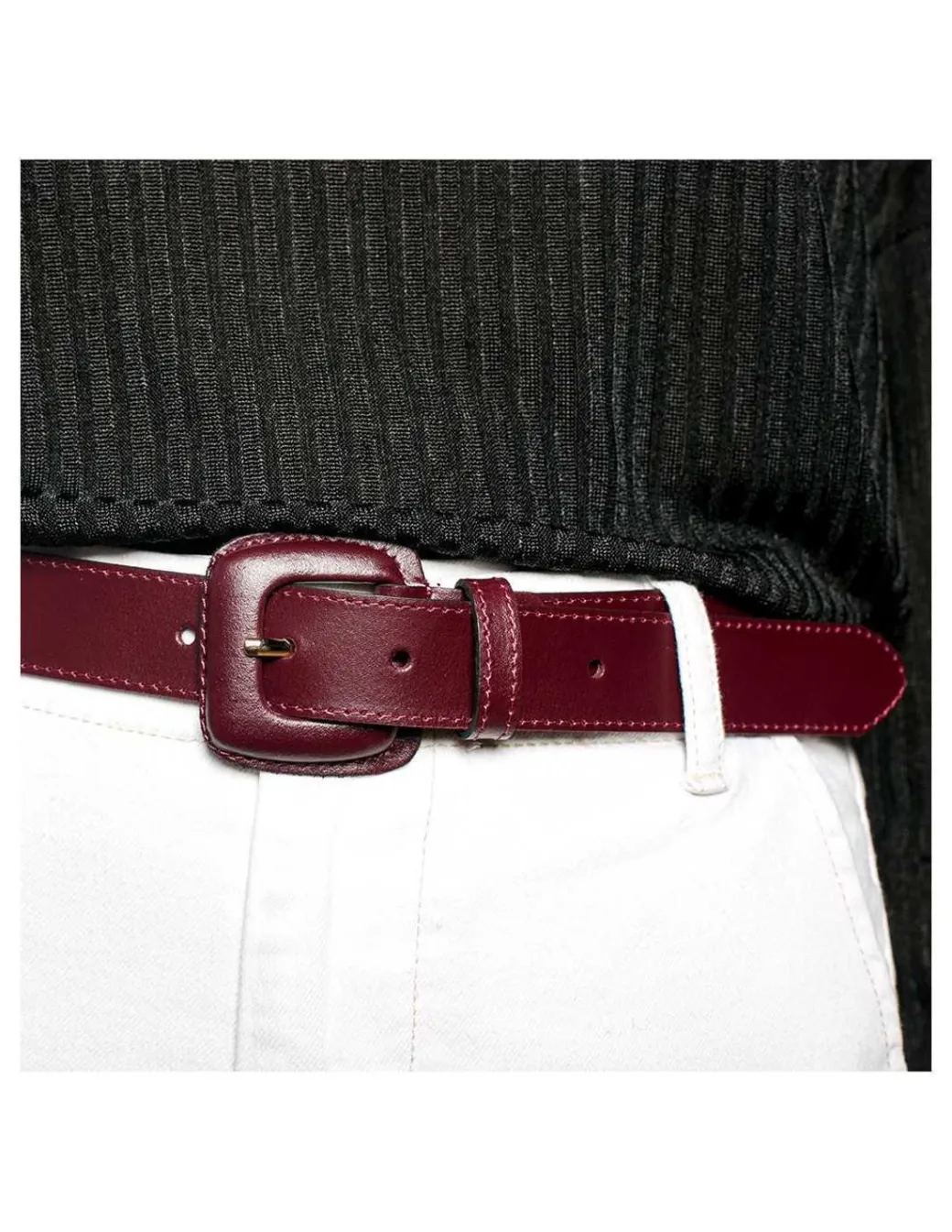 Women'S Leather Belts^MONPIEL Leather Belt Woman With Buckle Leather Burgundy