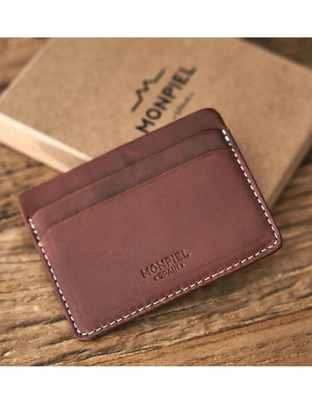 Leather Card Holders^MONPIEL Leather Card Holder Mini Havana