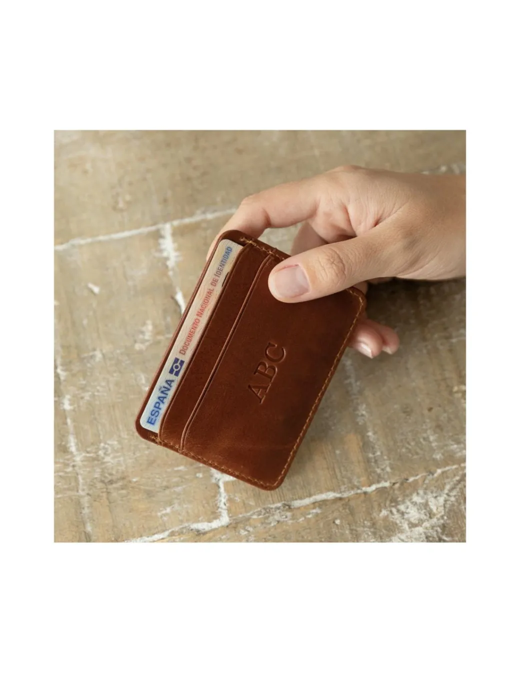 Leather Card Holders^MONPIEL Leather Card Holder Mini Havana