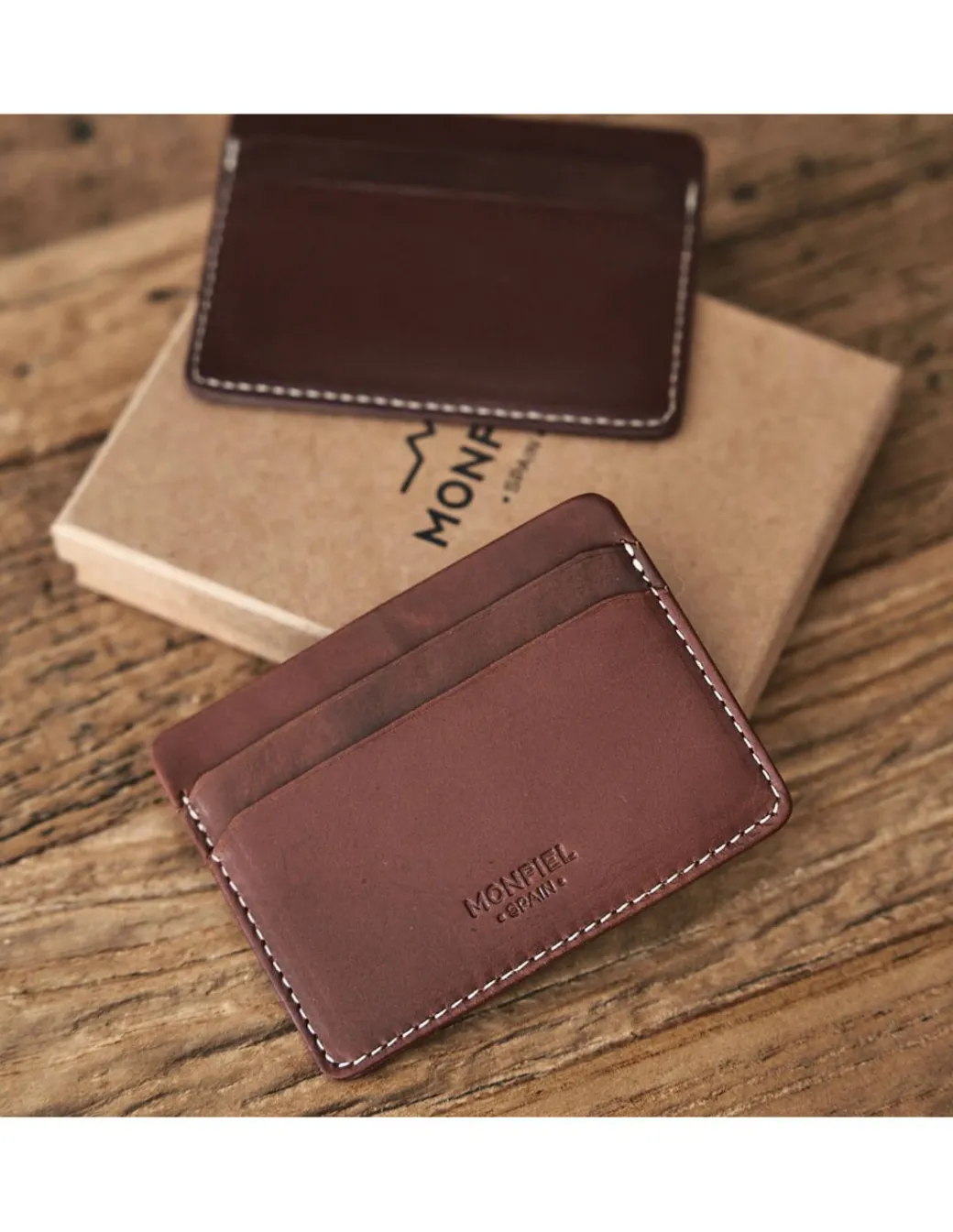 Leather Card Holders^MONPIEL Leather Card Holder Mini Havana