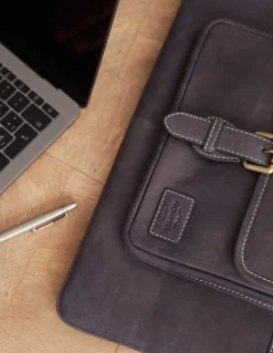 Other Accessories^MONPIEL Leather Laptop Sleeve Hunter Blue