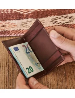 Leather Card Holders^MONPIEL Leather Magic Card Holder Brown