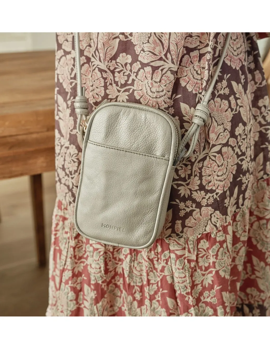 Women'S Leather Bag^MONPIEL Leather Nano Bag Nudos Platinum