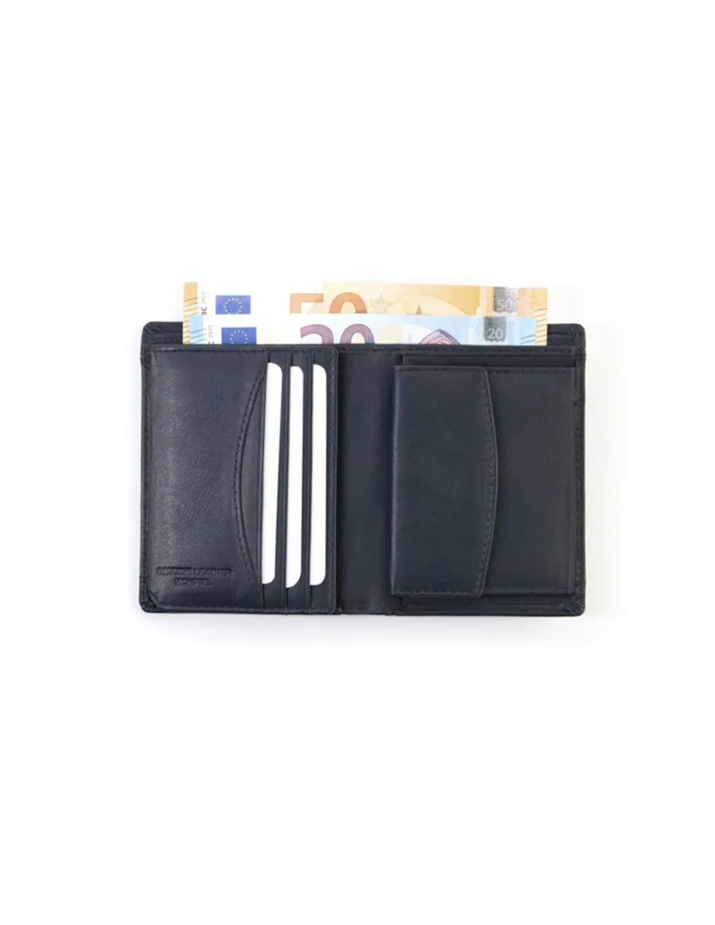 Men'S Leather Wallets^MONPIEL Leather Wallet With Purse Lago Black