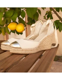 Espadrille^MONPIEL Leather Wedge Espadrille With Creta Toe Cap