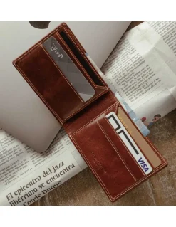 Men'S Leather Wallets^MONPIEL Man Leather Bifold Wallet Mini Havana
