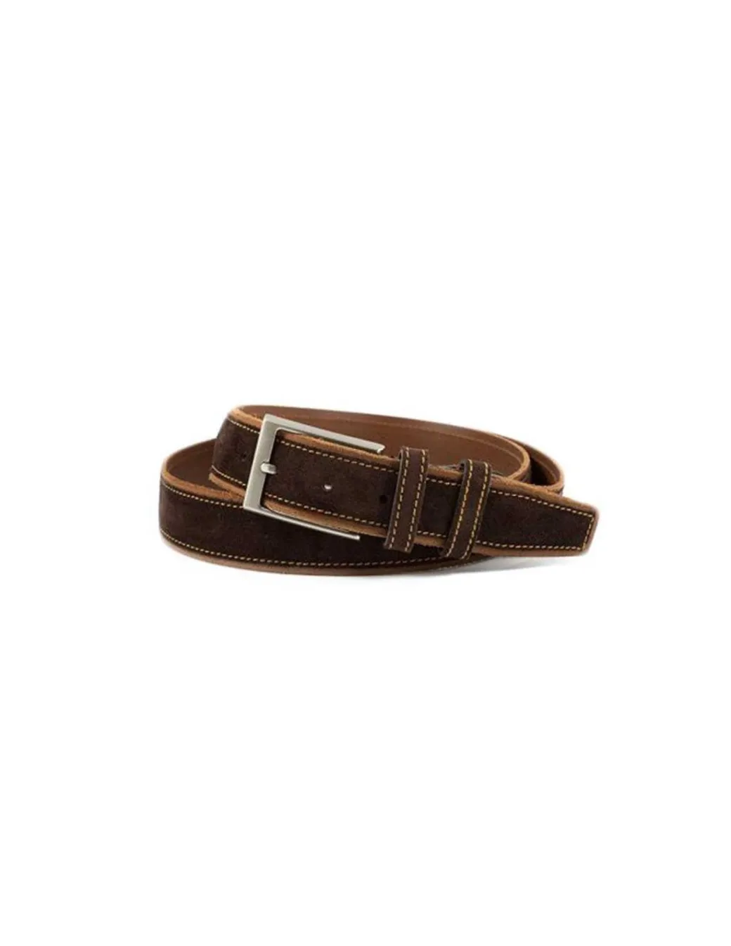 Men'S Leather Belts^MONPIEL Man Suede Leather Belt Brown