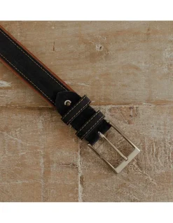 Men'S Leather Belts^MONPIEL Man Suede Leather Belt Blue