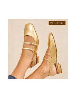 Woman Mary Jane Shoes^MONPIEL Mary Jane Lolina Leather Backless Gold