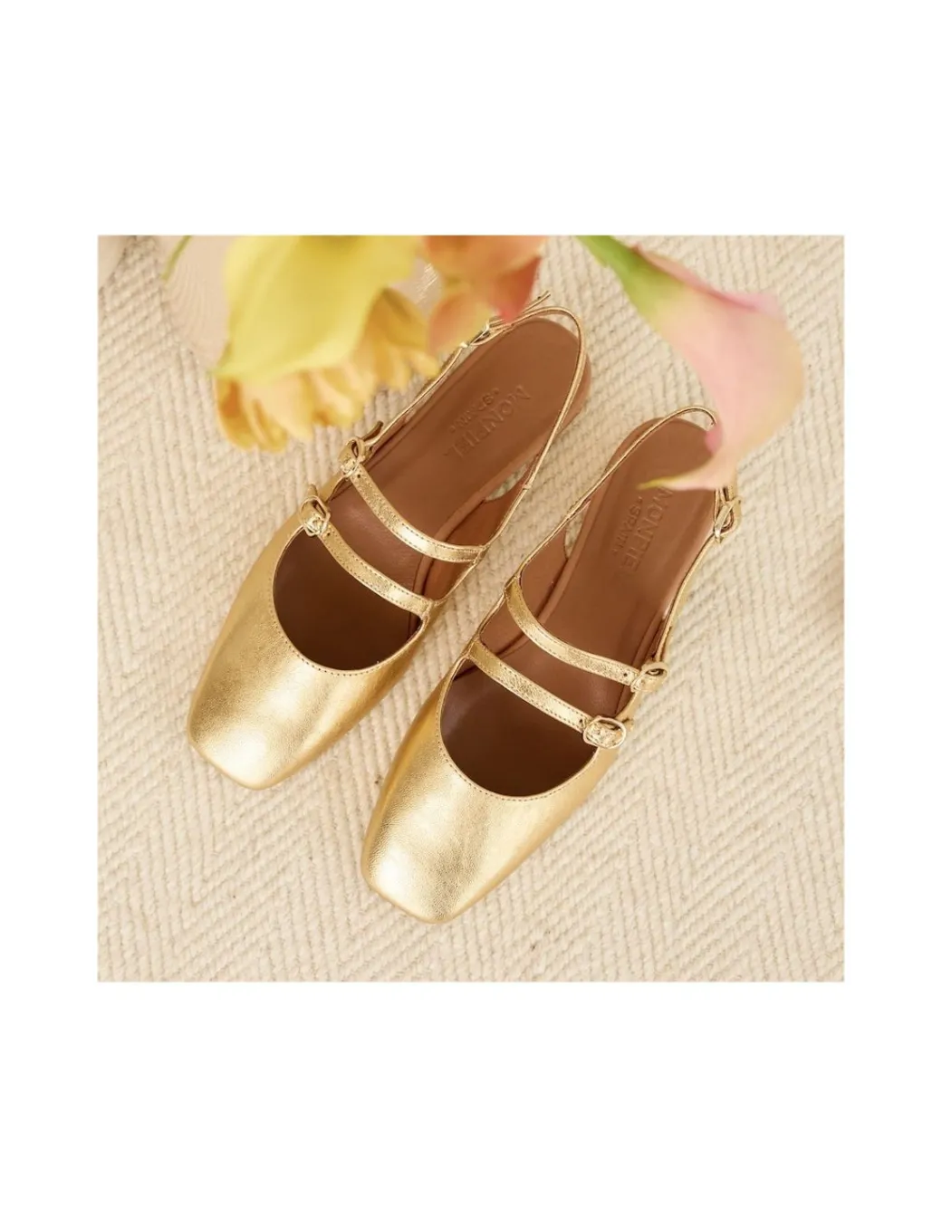 Woman Mary Jane Shoes^MONPIEL Mary Jane Lolina Leather Backless Gold