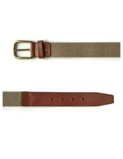 Men'S Leather Belts^MONPIEL Men Elastic Belt Beige