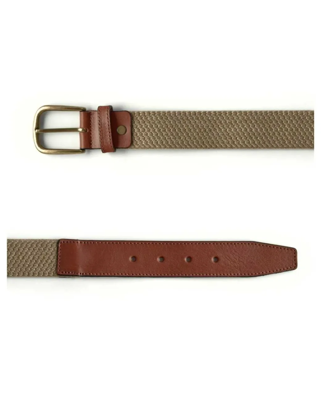 Men'S Leather Belts^MONPIEL Men Elastic Belt Beige