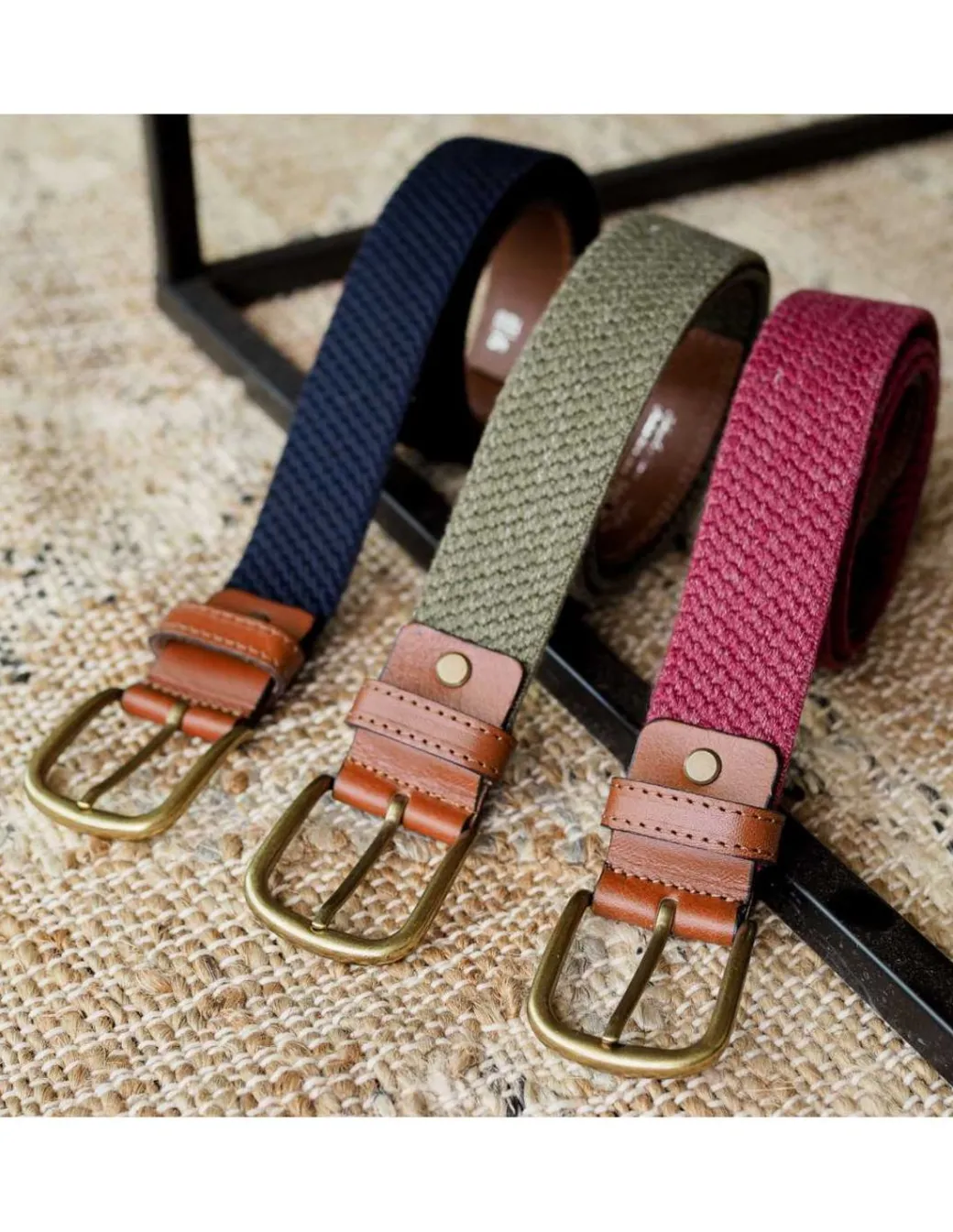 Men'S Leather Belts^MONPIEL Men Elastic Belt Green