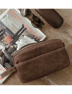 Other Accessories^MONPIEL Men'S Leather Toiletry Bag - Handbag Hunter Brown