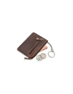 Men'S Leather Purse^MONPIEL Men'S Pocket Purse Brown