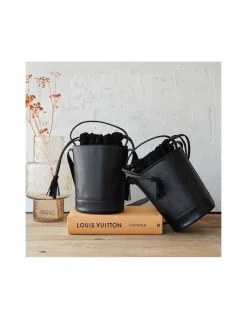 Women'S Leather Bag^MONPIEL Mini Bucket Round Bag Black Snake
