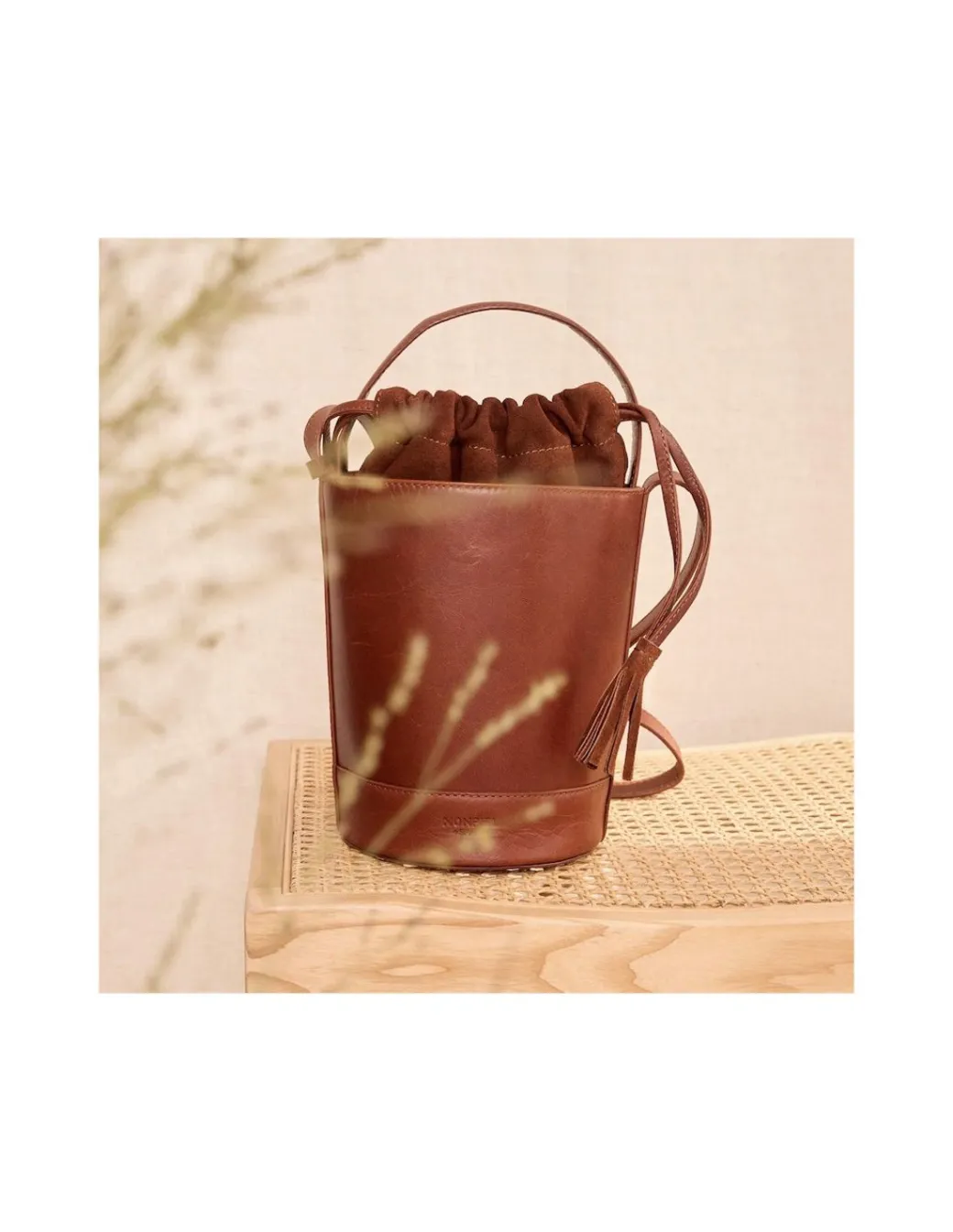 Women'S Leather Bag^MONPIEL Mini Bucket Round Bag Havana