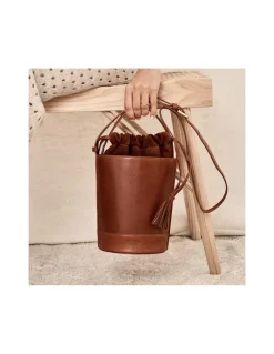 Women'S Leather Bag^MONPIEL Mini Bucket Round Bag Havana