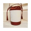 Women'S Leather Bag^MONPIEL Mini Canvas Round Bucket Bag Leather