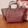 Women'S Leather Bag^MONPIEL Mini Leather Basket Bag Maroon