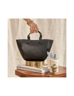 Women'S Leather Bag^MONPIEL Mini Leather Basket Bag Black