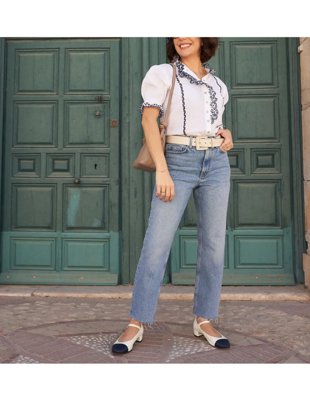 Shirts And Blouses^MONPIEL Nadia Short-Sleeve Ruffled Shirt White