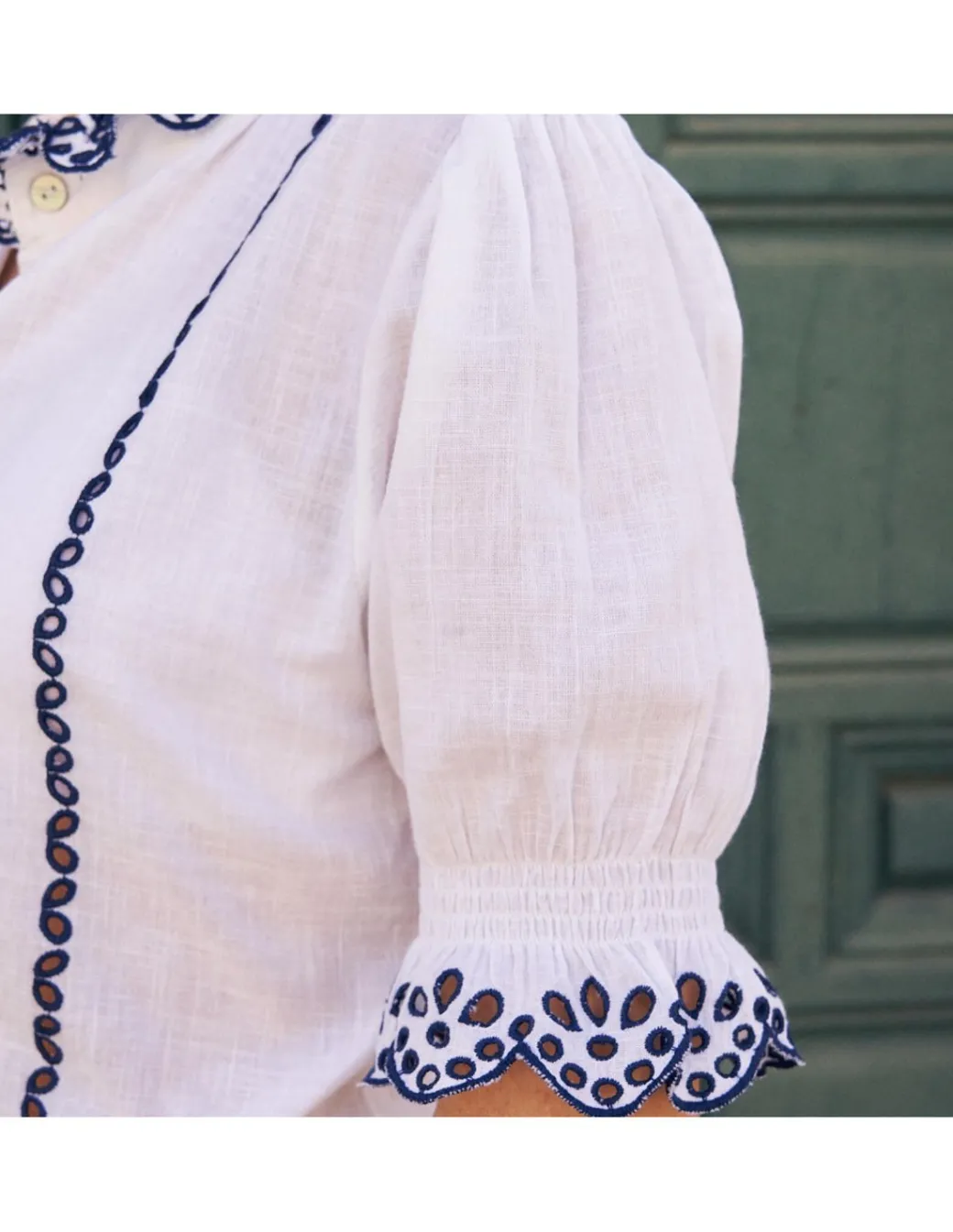 Shirts And Blouses^MONPIEL Nadia Short-Sleeve Ruffled Shirt White