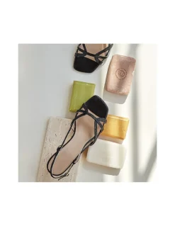 Women'S Heeled Sandals^MONPIEL Petra Rectangular Heel Sandal Black