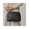 Women'S Leather Bag^MONPIEL Quilted Leather Bag With Gold Chain Black