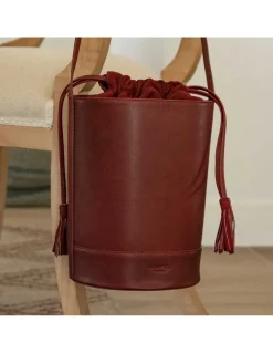 Women'S Leather Bag^MONPIEL Round Bucket Bag Havana