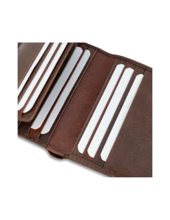 Men'S Leather Wallets^MONPIEL Rubber Wallet Billfold Brown