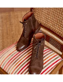 Leather Booty Woman^MONPIEL Satur Women'S Ankle Boot With Laces Brown