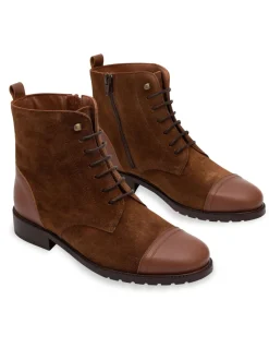 Leather Booty Woman^MONPIEL Satur Women'S Ankle Boot With Laces Leather