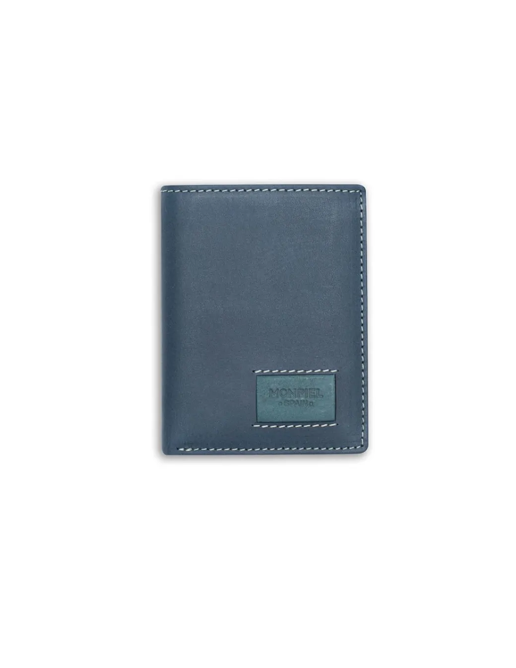 Men'S Leather Wallets^MONPIEL Simple Logo Patch Wallet Blue