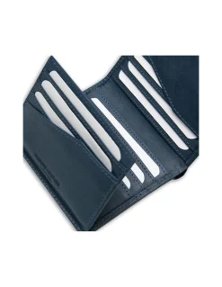 Men'S Leather Wallets^MONPIEL Simple Logo Patch Wallet Blue