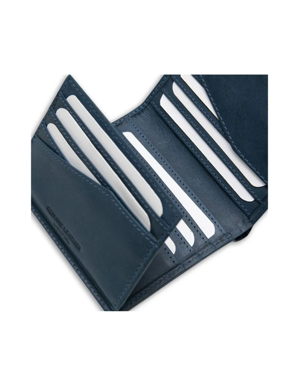 Men'S Leather Wallets^MONPIEL Simple Logo Patch Wallet Blue
