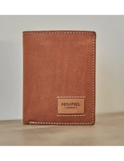 Men'S Leather Wallets^MONPIEL Simple Logo Patch Wallet Havana
