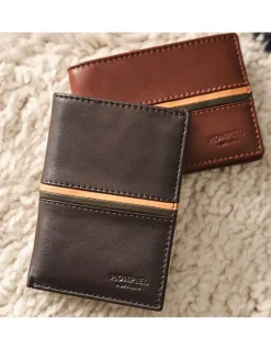 Men'S Leather Wallets^MONPIEL Single Banknote Color Stripes Havana
